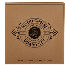 Load image into Gallery viewer, Wood Cheese Board Set Book Box
