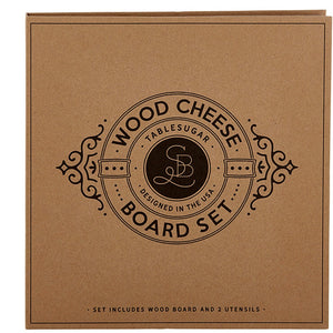 Wood Cheese Board Set Book Box