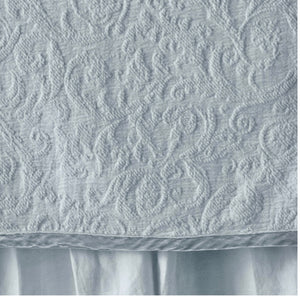 IN STOCK Bella Notte Linens Adele Coverlet  (White, Cloud)