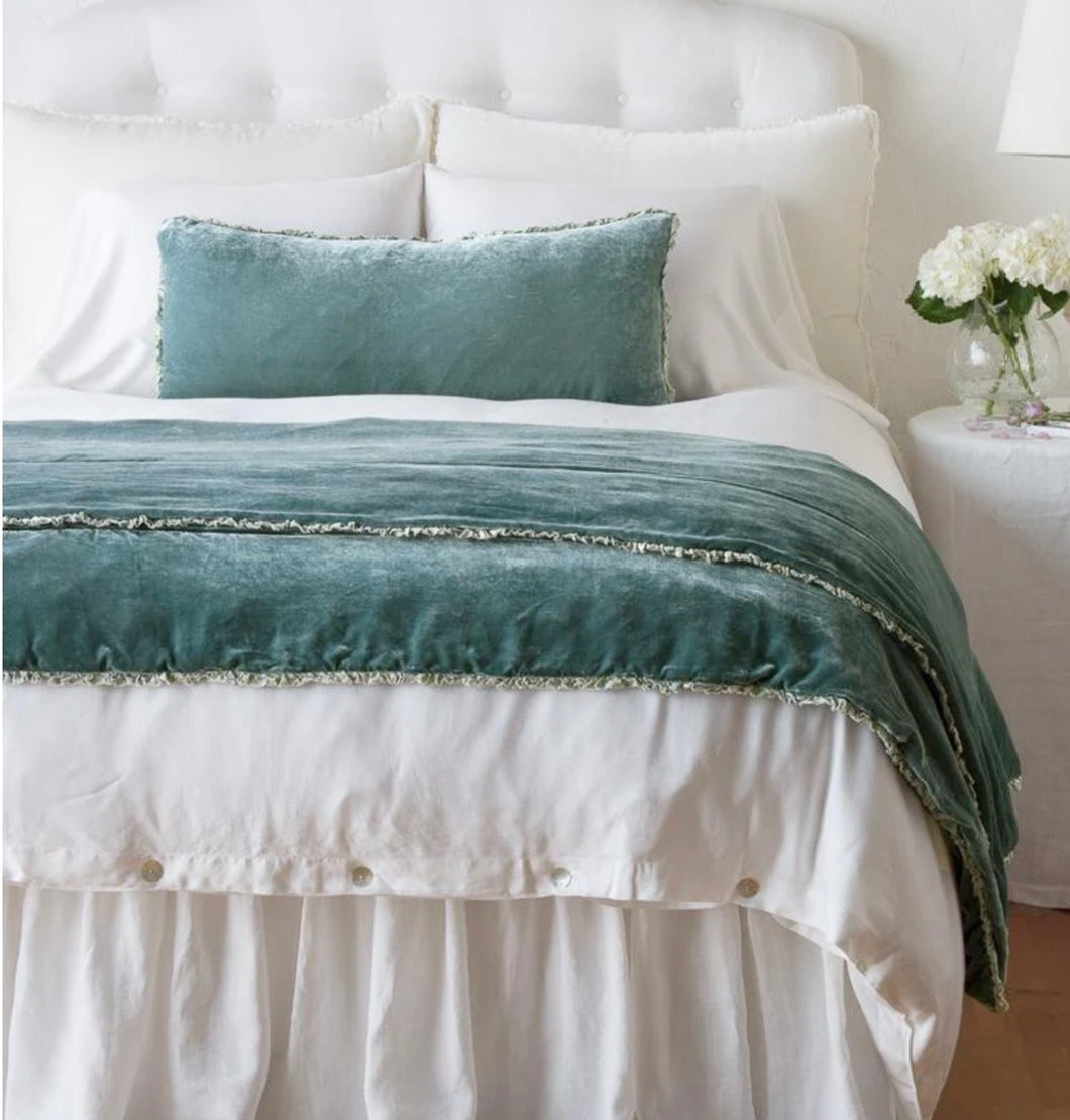 IN STOCK Bella Notte Linens Carmen Bed End Blanket, Eucalyptus