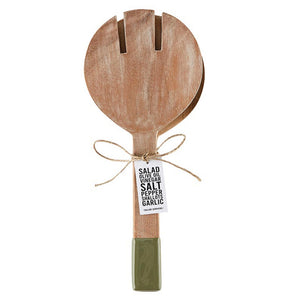 Wood + Enamel Salad Servers