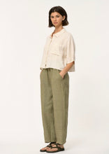 Load image into Gallery viewer, Humility Livia Linen Shirt (Cream, Green)
