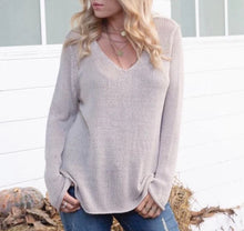Load image into Gallery viewer, Wooden Ships Shirttail V-Neck Tunic Cotton Sweater
