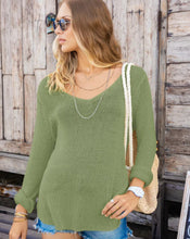 Load image into Gallery viewer, Wooden Ships Shirttail V-Neck Tunic Cotton Sweater
