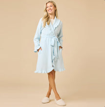 Load image into Gallery viewer, Short Ruffle Chenille Robe, Light Blue
