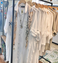 Load image into Gallery viewer, Linen Shirt Dress (Cocoa, White) - ONLY 4 LEFT
