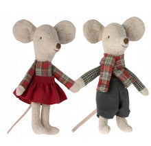 Load image into Gallery viewer, Maileg Winter Mice Twins, Little Brother + Sister
