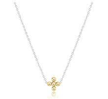 Load image into Gallery viewer, Enewton Classic Beaded Signature Cross Necklace, Mixed Metal 16&quot;
