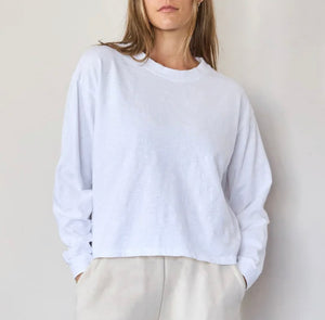 Long Sleeve Boxy T-Shirt,  White