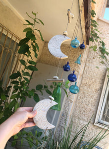 Three Moons Long Wooden Wind Chime