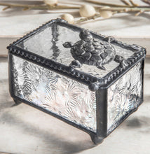 Load image into Gallery viewer, Sea Turtle Textured Glass Trinket Box

