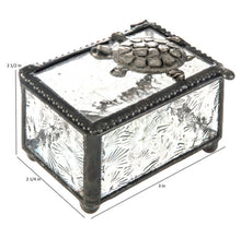 Load image into Gallery viewer, Sea Turtle Textured Glass Trinket Box
