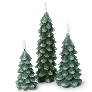 Snowy Flameless Candle Trees (Set of 3)