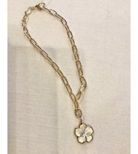 Load image into Gallery viewer, Cristina V Medium Paperclip Necklace with Hibiscus Charm
