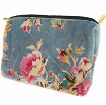 Load image into Gallery viewer, Velvet Floral Zip Pouch, 4 Styles
