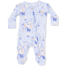 Load image into Gallery viewer, Ashley Rose Floral - 2 Way Ruffle Back Zipper Footie
