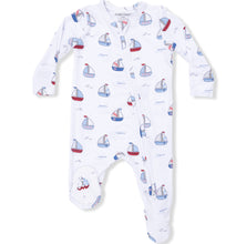 Load image into Gallery viewer, Bubbly Sailboats - 2 Way Zipper Footie
