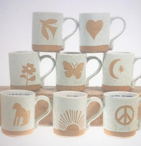 Happy Stoneware Quote Mug, 8 Styles