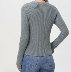 Jane Crewneck Sweater, Smoke Grey