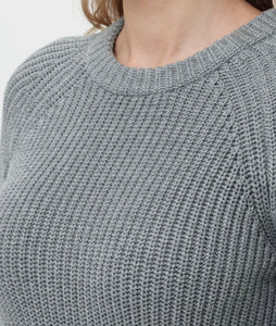 Jane Crewneck Sweater, Smoke Grey