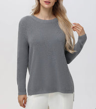 Load image into Gallery viewer, Emma Crewneck Shaker Sweater, Smoke Grey
