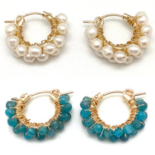 Load image into Gallery viewer, Diddi Gemstone Earrings  (Pearl, Aquamarine, Pink Tourmaline, Apatite)
