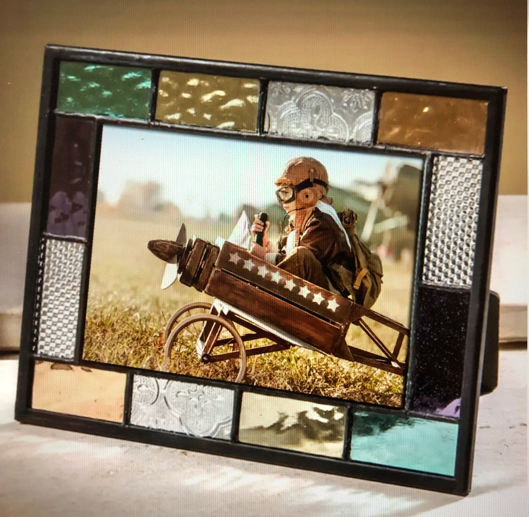 Multi Colored Glass Picture Frame