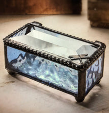 Load image into Gallery viewer, Blue Glass Dragonfly Box
