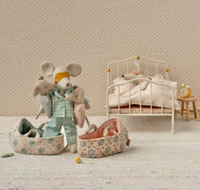 Load image into Gallery viewer, Maileg Baby Mouse in Carry Cot, Blue
