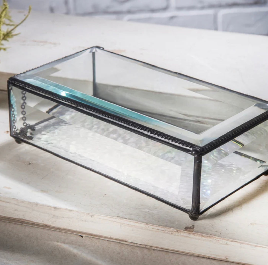 Large Beveled Glass Keepsake Box