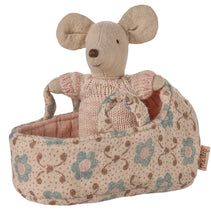 Load image into Gallery viewer, Maileg Baby Mouse In Carry Cot, Rose
