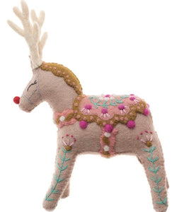 French Knot Reindeer Mantel Topper (3 Colors)
