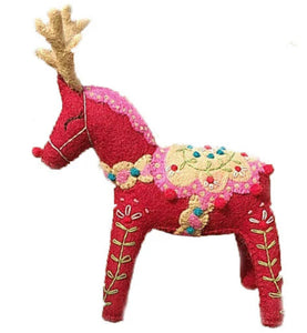 French Knot Reindeer Mantel Topper (3 Colors)