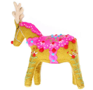 French Knot Reindeer Mantel Topper (3 Colors)