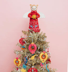 French Knot Cat Angel Tree Topper/Decor