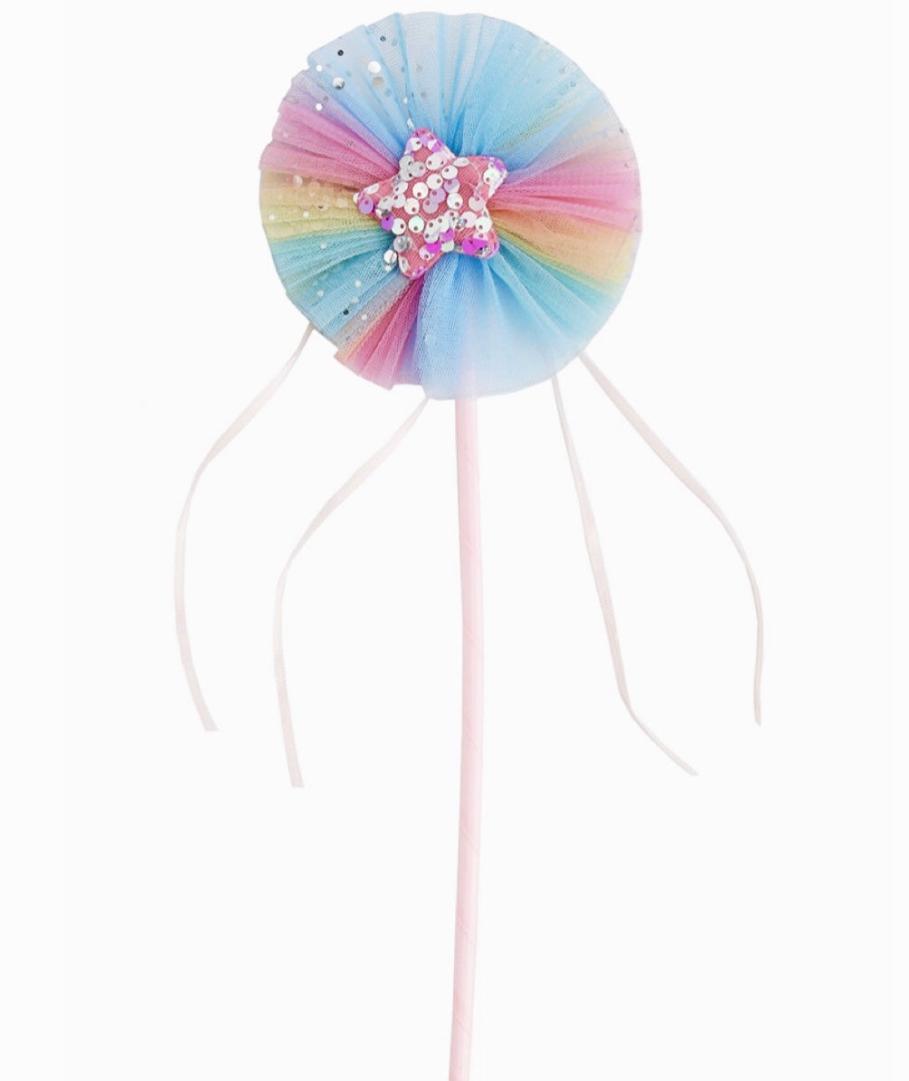 Sequin Star Tulle Wand