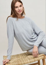 Load image into Gallery viewer, Barefoot Dreams CozyChic Lite Jersey Roll Pullover &amp; Wide Leg Pant Set, Frost

