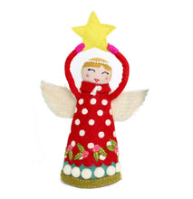 Load image into Gallery viewer, Angel Tree Topper, Joy (Red, White)
