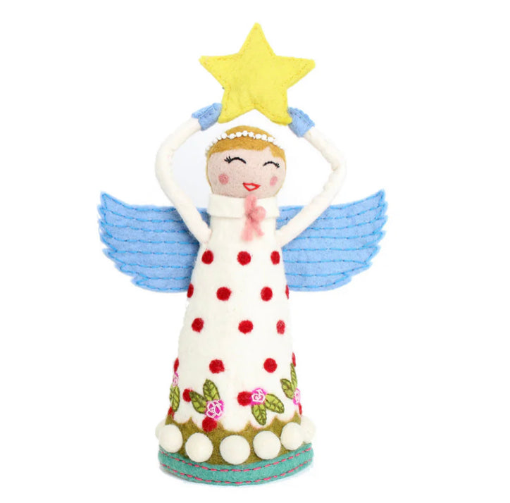 Angel Tree Topper, Joy (Red, White)