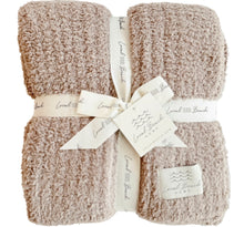 Load image into Gallery viewer, Local Beach Solid Ribbed Luxe Cozy Throw Blanket, Taupe
