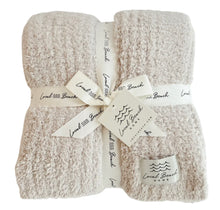Load image into Gallery viewer, Local Beach Solid Ribbed Luxe Cozy Throw Blanket, Sand
