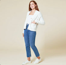 Load image into Gallery viewer, Marshmallow Fleece Cropped Cardigan, Almond
