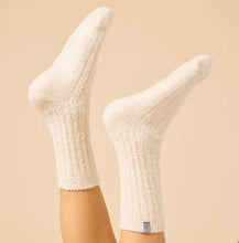 Load image into Gallery viewer, Marshmallow Plush Crew Socks (Sky Blue, Sand, Pink)
