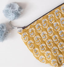 Load image into Gallery viewer, Sunburst Hand Block Printed Makeup Pouch, Dark Honey
