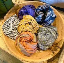 Load image into Gallery viewer, Hand Block Printed Scarves, 8 Colors
