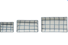 Load image into Gallery viewer, Stoneware Trays with Grid Pattern, Set of 3

