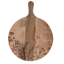 Load image into Gallery viewer, Botanical Wooden Cheese/Cutting Board
