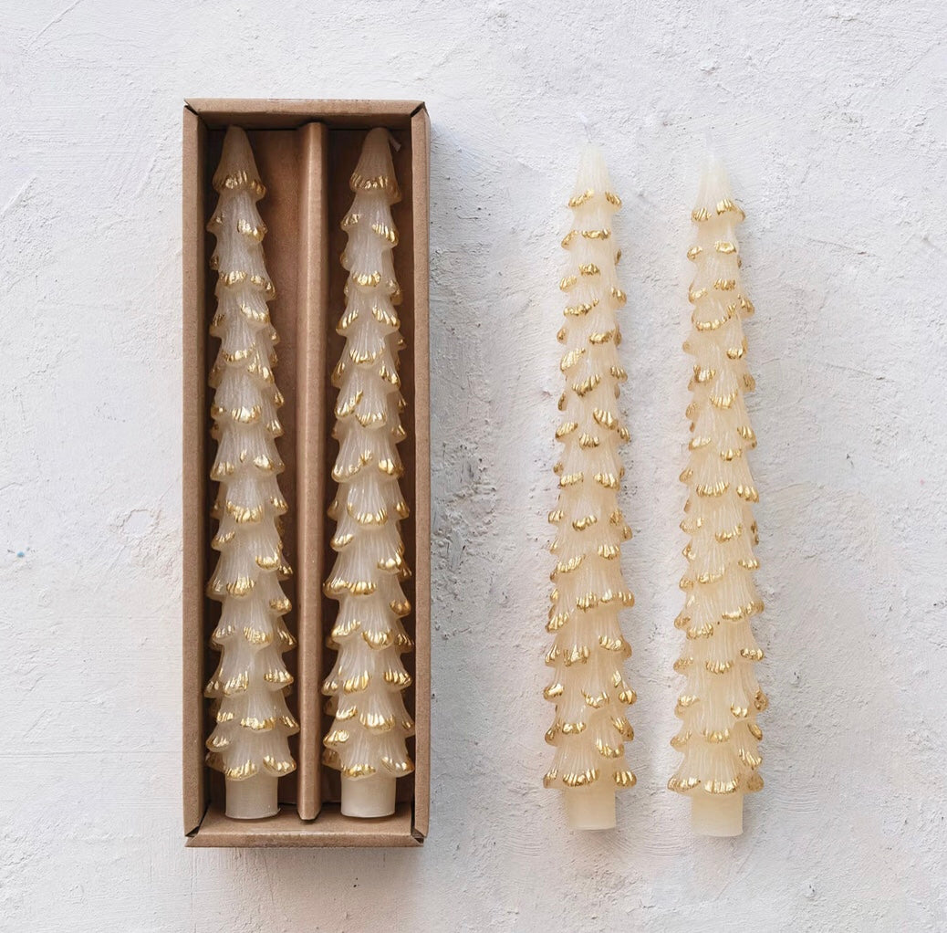 Tree Taper Candles Set, Eggnog