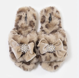 Anya Bow Slipper, Leopard