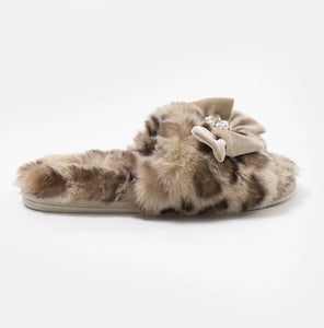 Anya Bow Slipper, Leopard